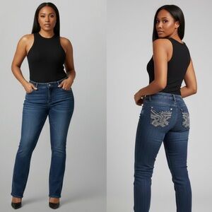 Women Long Blue Denim Jeans Size 9